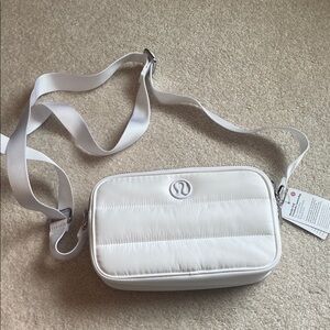 Lululemon Athletica White Quilted Crossbody Bag with Adjustable Strap